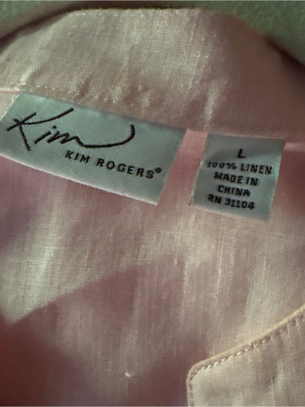 Kim Rogers Light Pink Button-Front Linen Tunic - Picture 5 of 5